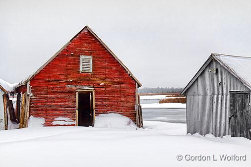 Old Red Boathouse_21972.jpg - Photographed along the Rideau Canal Waterway at Smiths Falls, Ontario, Canada.